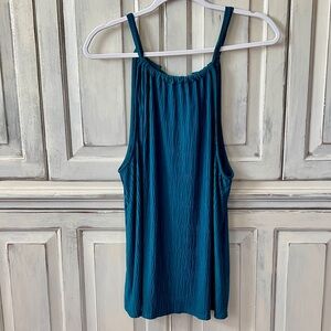 🟠GILLI Crinkle Tank with Back Neck Tie Teal XXL